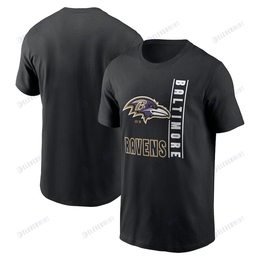 Baltimore Ravens Lockup Essential T-Shirt - Black