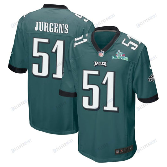 Cam Jurgens 51 Philadelphia Eagles Super Bowl LVII Champions Men Game Jersey - Midnight Green