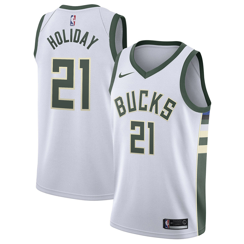 Youth Milwaukee Bucks Jrue Holiday Association Jersey - White