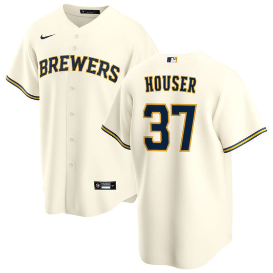 Adrian Houser Milwaukee Brewers Nike Youth Home Replica Jersey - Cream