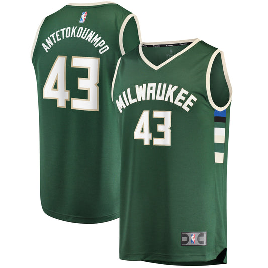 Thanasis Antetokounmpo Milwaukee Bucks Fanatics Branded Fast Break Replica Player Jersey - Icon Edition - Hunter Green