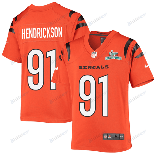 Trey Hendrickson 91 Cincinnati Bengals Super Bowl LVII Champions Youth Alternate Game Jersey - Orange