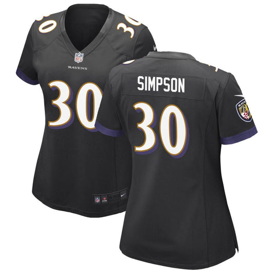 Trenton Simpson Baltimore Ravens Nike Women's Alternate Game Jersey - Black