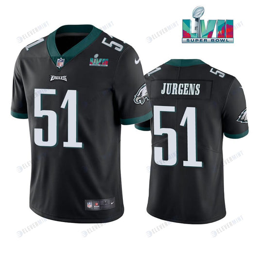 Cam Jurgens 51 Philadelphia Eagles Super Bowl LVII Vapor Limited Men Jersey - Black