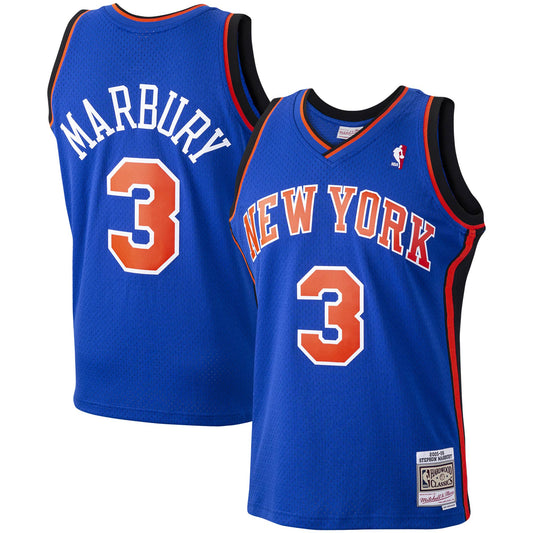 Stephon Marbury New York Knicks Mitchell & Ness Hardwood Classics Swingman Jersey - Blue