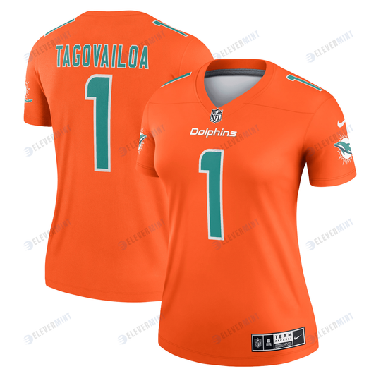 Tua Tagovailoa Miami Dolphins Women's Inverted Legend Jersey - Orange Jersey