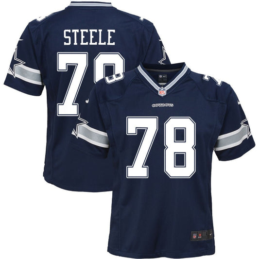 Terence Steele Dallas Cowboys Nike Youth Game Jersey - Navy