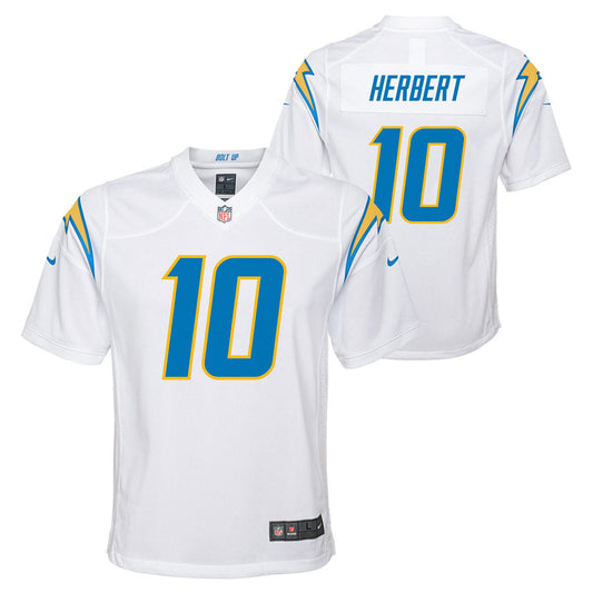 Youth Los Angeles Chargers Justin Herbert Team Game Jersey White