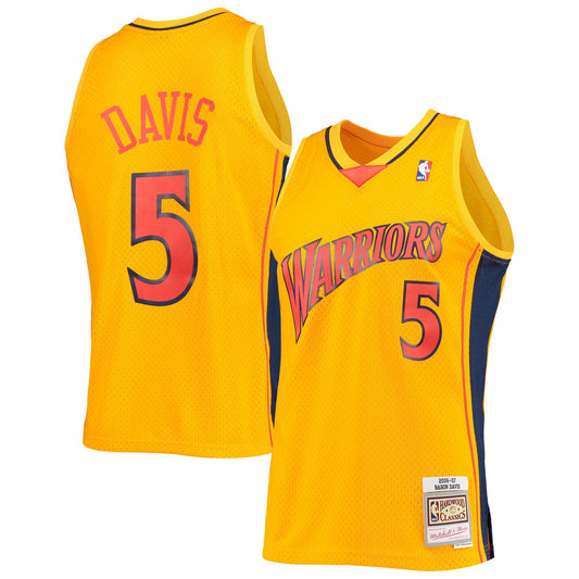 Baron Davis Golden State Warriors Mitchell & Ness Hardwood Classics Reload 2.0 Swingman Jersey - Gold