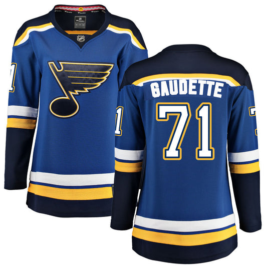 Adam Gaudette St. Louis Blues Fanatics Branded Women's Home Breakaway Jersey - Blue