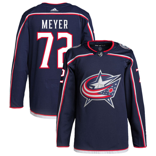 Carson Meyer Columbus Blue Jackets adidas Home Primegreen Authentic Pro Jersey - Navy