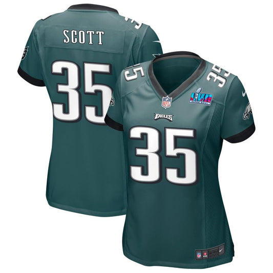 Boston Scott Philadelphia Eagles Nike Women's Super Bowl LVII Game Jersey - Midnight Green