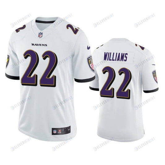 Baltimore Ravens Damarion Williams 22 White Vapor Limited Jersey