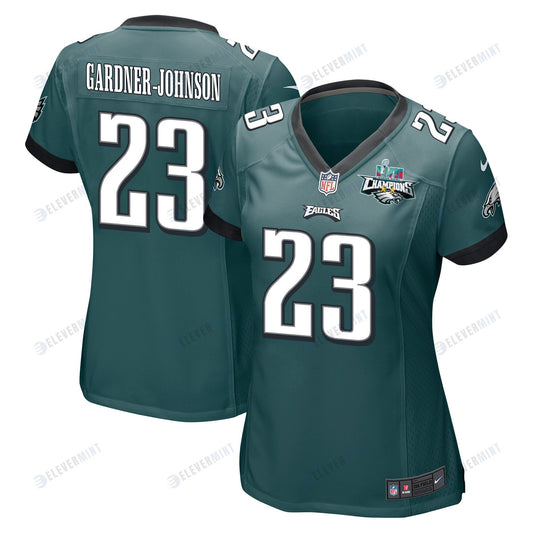 C.J. Gardner-Johnson 23 Philadelphia Eagles Super Bowl LVII Champions 2 Stars Women Game Jersey - Midnight Green