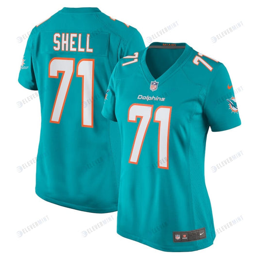 Brandon Shell 71 Miami Dolphins Women Home Game Jersey - Aqua