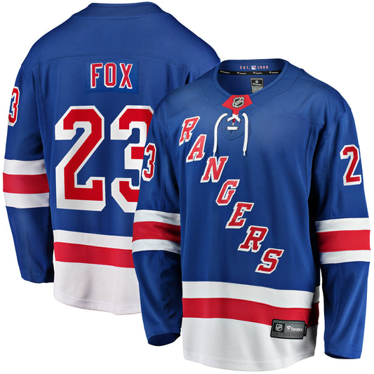 Adam Fox New York Rangers Fanatics Branded 2017/18 Home Breakaway Replica Jersey - Blue