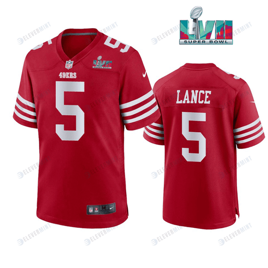 Trey Lance 5 San Francisco 49Ers Super Bowl LVII Men Game Jersey- Scarlet