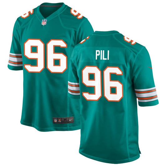 Brandon Pili Miami Dolphins Nike Alternate Game Jersey - Aqua