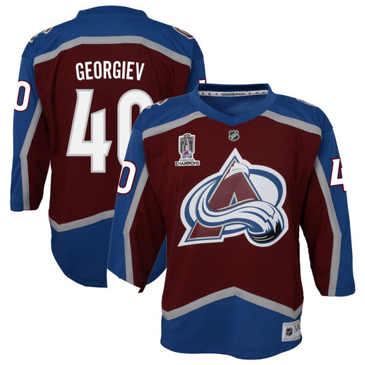 Alexandar Georgiev Colorado Avalanche Youth Home 2022 Stanley Cup Champions Premier Jersey - Burgundy