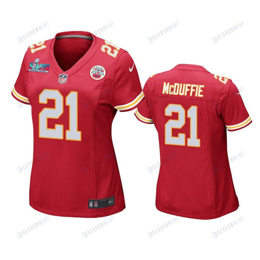 Trent McDuffie 21 Kansas City Chiefs Super Bowl LVII Game Jersey - Women Red