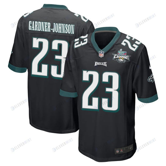 C.J. Gardner-Johnson 23 Philadelphia Eagles Super Bowl LVII Champions 2 Stars Men Game Jersey - Black