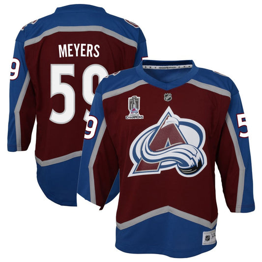 Ben Meyers Colorado Avalanche Youth Home 2022 Stanley Cup Champions Premier Jersey - Burgundy