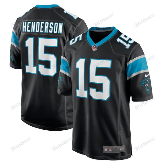 C.J. Henderson 15 Carolina Panthers Men's Game Jersey - Black