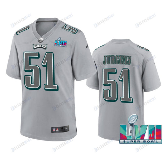 Cam Jurgens 51 Philadelphia Eagles Super Bowl LVII Patch Atmosphere Fashion Game Jersey - Gray