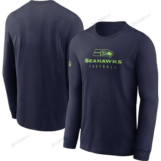 Seattle Seahawks Sideline Performance Long Sleeve T-Shirt - College Navy