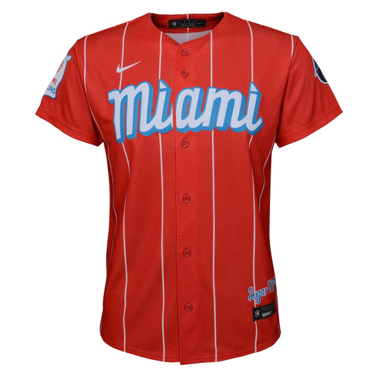 Boys' Grade School Brian Anderson Nike Marlins City Connect Replica Jersey - Red