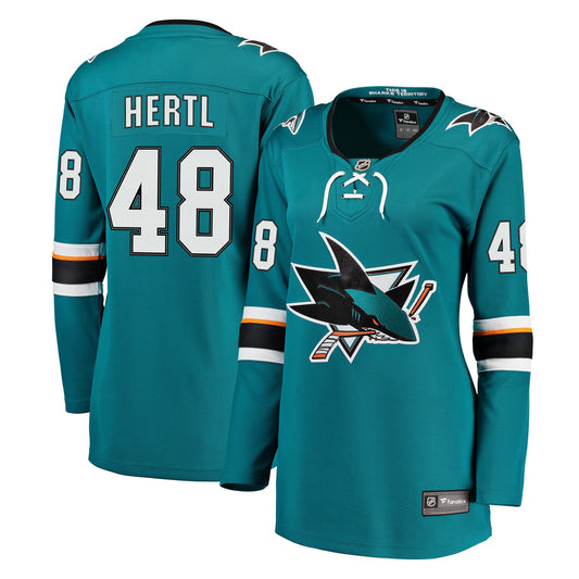 Tomas Hertl San Jose Sharks Fanatics Branded Women's Home Premier Breakaway Player Jersey - Teal