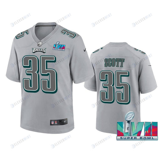 Boston Scott 35 Philadelphia Eagles Super Bowl LVII Youth Atmosphere Game Jersey - Gray