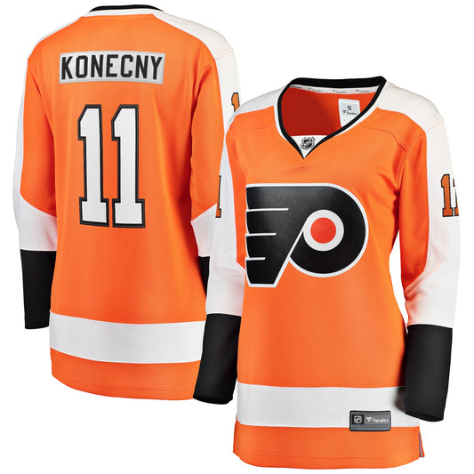 Travis Konecny Philadelphia Flyers Fanatics Branded Women's Home Premier Breakaway Player Jersey - Orange