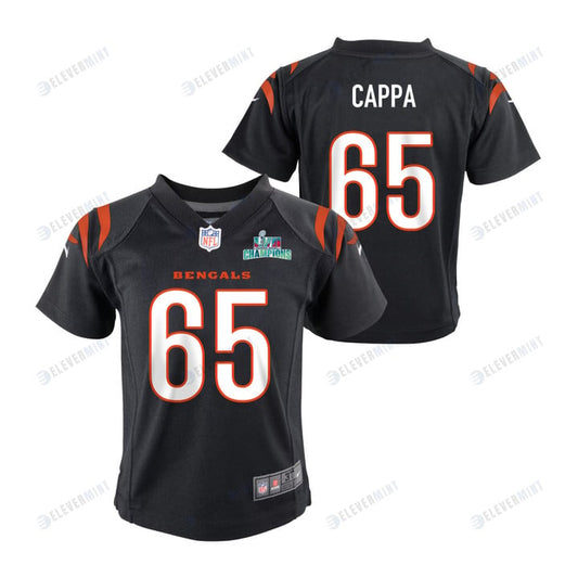 Alex Cappa 65 Cincinnati Bengals Super Bowl LVII Champions Youth Game Jersey - Black