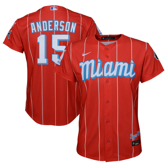 Brian Anderson Miami Marlins Nike Youth City Connect Replica Player Jersey - Red