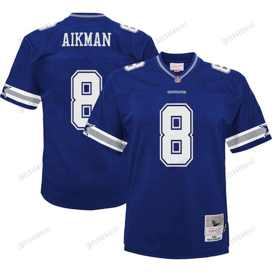 Troy Aikman 8 Dallas Cowboys Mitchell & Ness Youth Retired Player Legacy Jersey - Navy