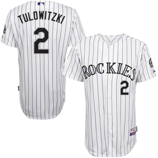 Youth Colorado Rockies Troy Tulowitzki Replica Home Jersey - White