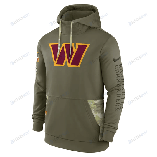 Washington Commanders 2022 Salute to Service Therma Performance Pullover Men Hoodie - Olive