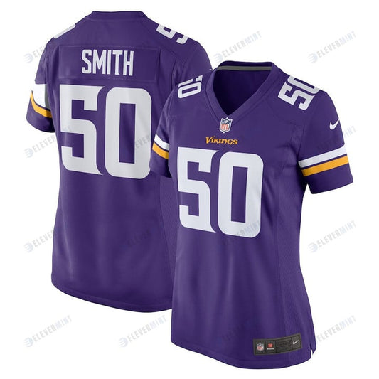 TJ Smith 50 Minnesota Vikings Women's Home Game Player Jersey - Purple