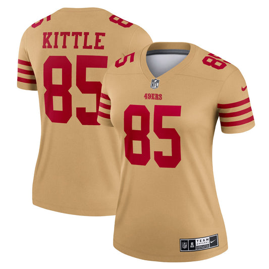 Women's San Francisco 49ers George Kittle Team Inverted Legend Jersey Gold