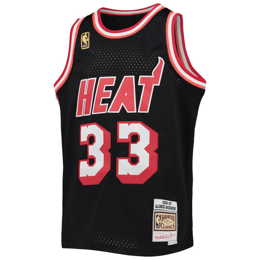 Boys' Grade School Alonzo Mourning Mitchell & Ness Heat 2005-06 Hardwood Classics Swingman Jersey - Black