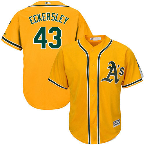 Youth Oakland Athletics Dennis Eckersley Replica Alternate Jersey - Yellow