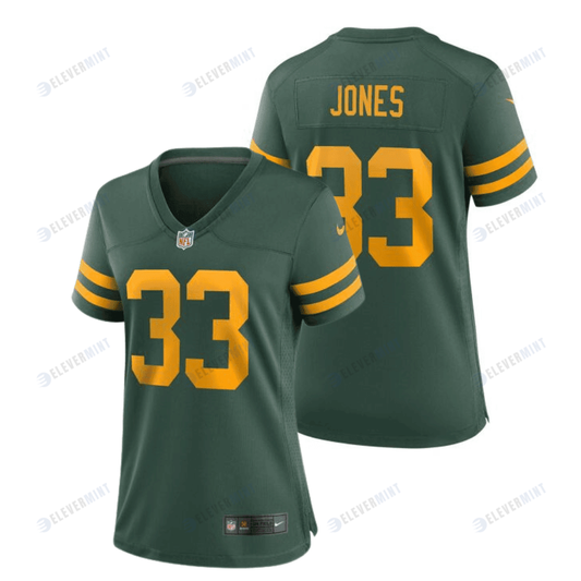 Aaron Jones 33 Green Bay Packers 50s Classic Women Game Jersey - Green & Gold