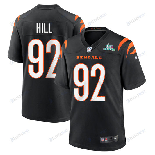 B.J. Hill 92 Cincinnati Bengals Super Bowl LVII Champions Men Game Jersey - Black