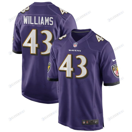 Baltimore Ravens Marcus Williams 43 Game Jersey - Purple Jersey