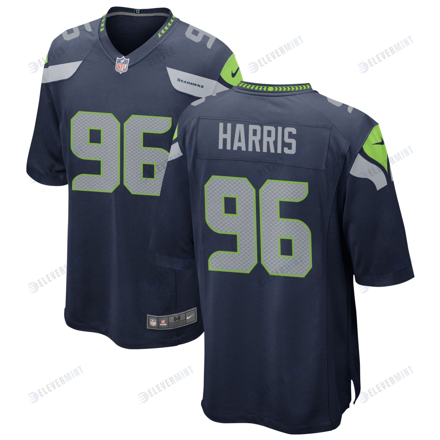 Seattle Seahawks Shelby Harris 96 Game Jersey - College Navy Jersey