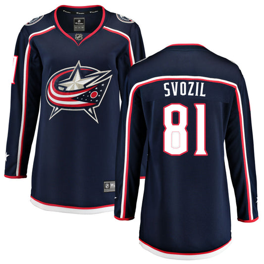 Stanislav Svozil Columbus Blue Jackets Fanatics Branded Women's Home Breakaway Jersey - Navy