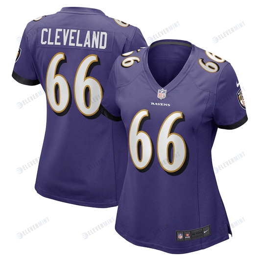 Ben Cleveland 66 Baltimore Ravens Women's Game Jersey - Purple