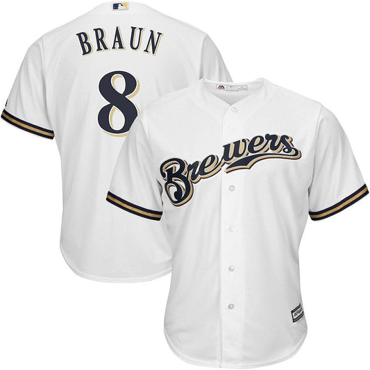 Youth Milwaukee Brewers Ryan Braun Replica Home Jersey - White