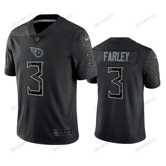 Caleb Farley 3 Tennessee Titans Black Reflective Limited Jersey - Men